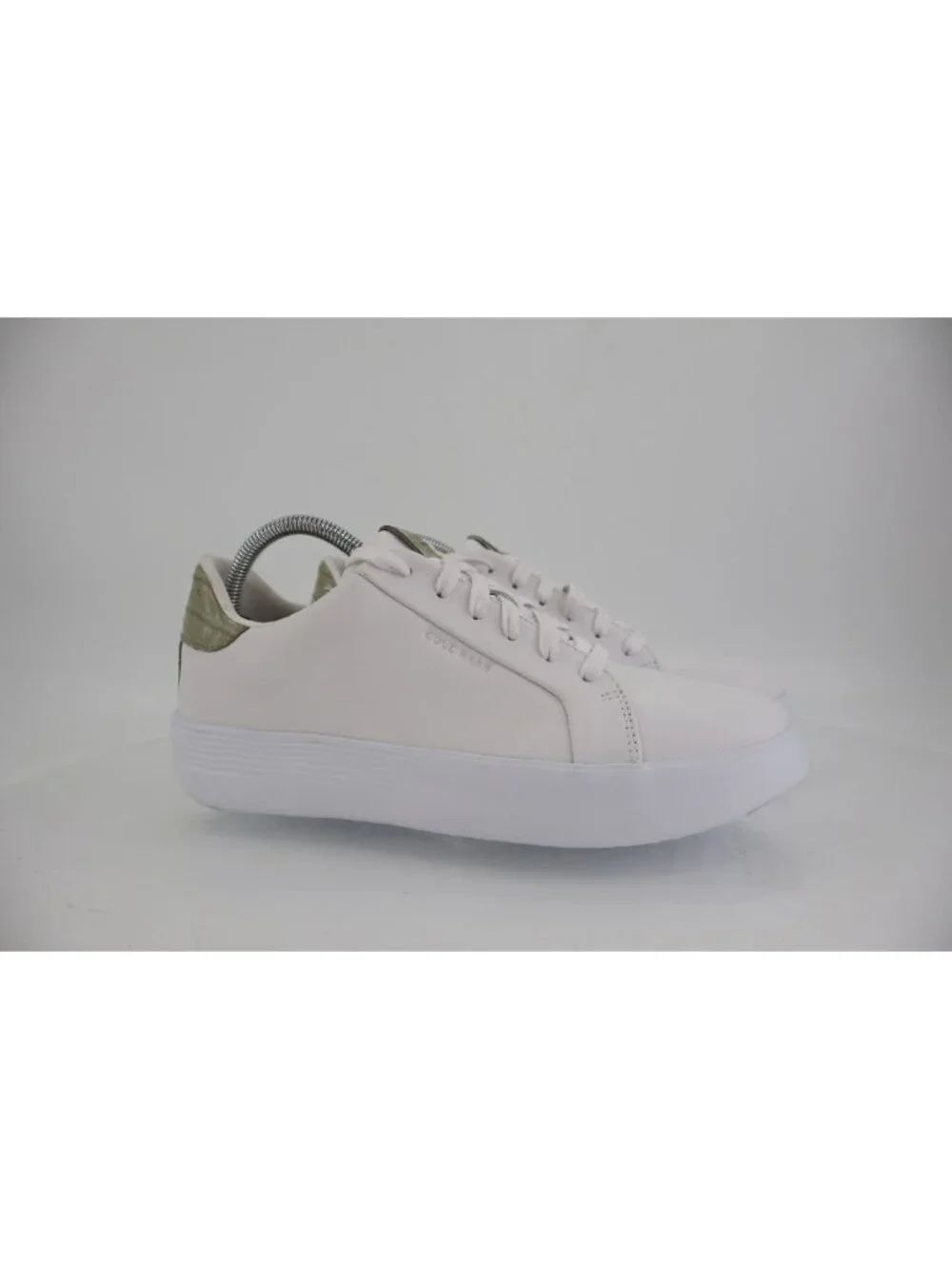 Cole Haan Women 10B Grand Crosscourt Joy Platform Sneaker White Green Leather